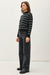 NYLAND Holly Ribbed Knit Double Stripe Mockneck Sweater