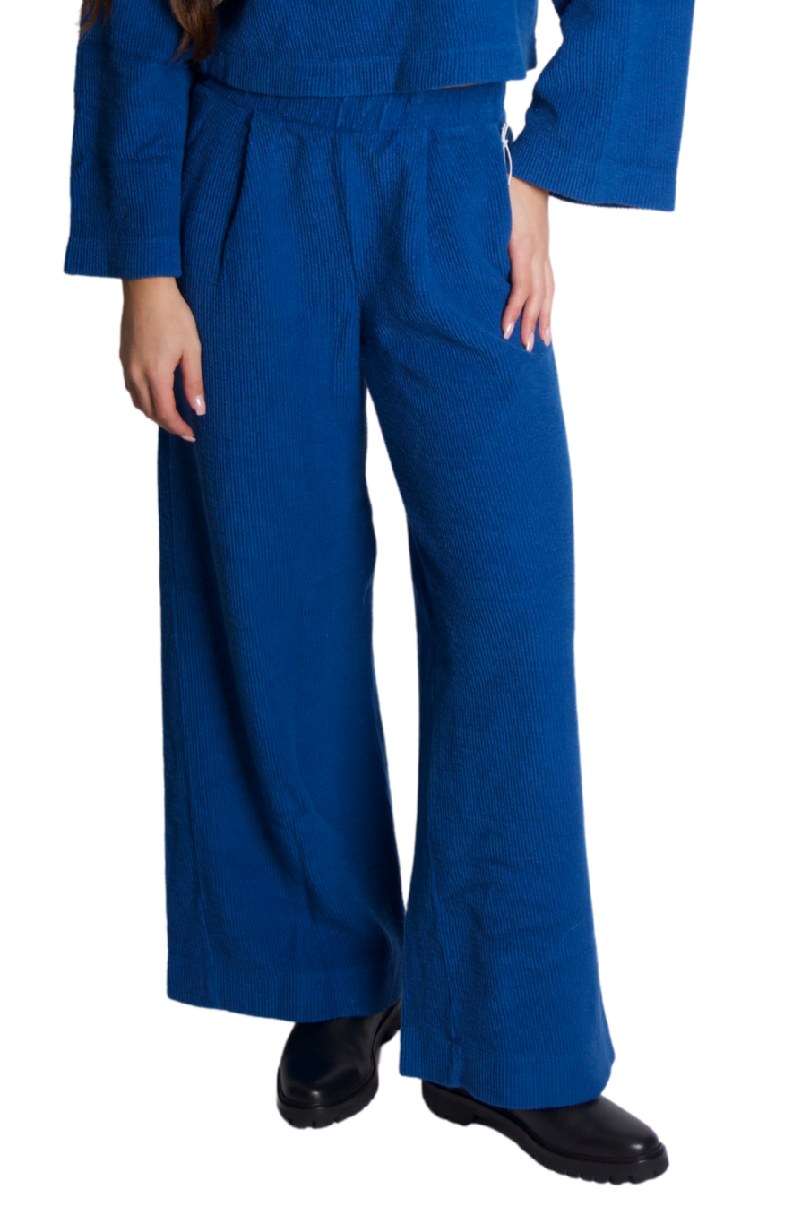 Stateside Jasper Knit Cord Wide Leg Trouser True Blue