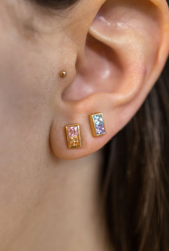 The Land of Salt Pastel Ombre Mismatch Stud Earrings