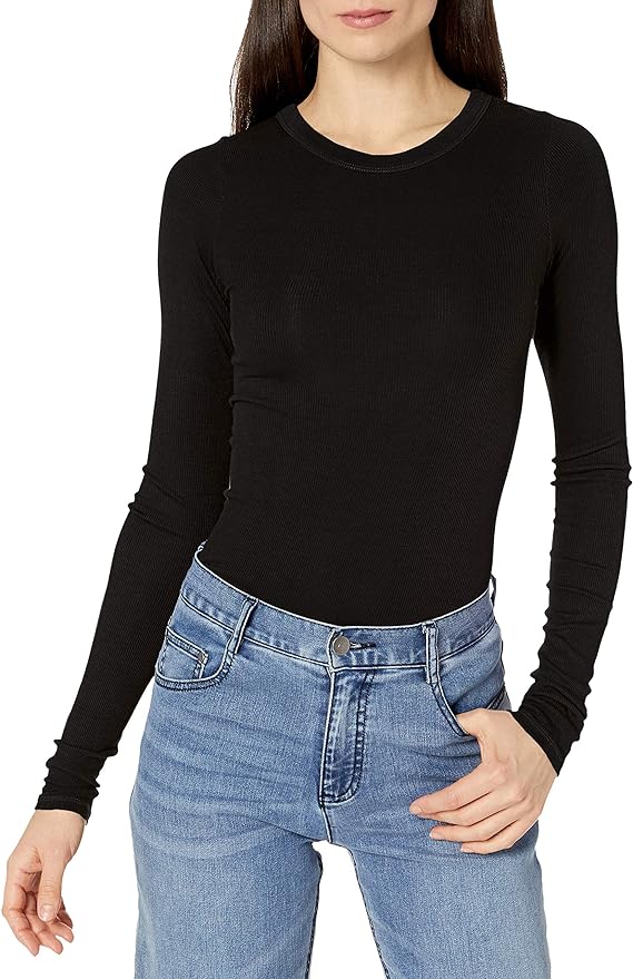 Enza Costa Silk Cashmere Rib Slim L/S Crew