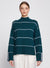 Stateside Striped Mock Neck Sweater in Evergreen