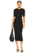 Enza Costa Silk Rib Half Sleeve Midi Dress Black