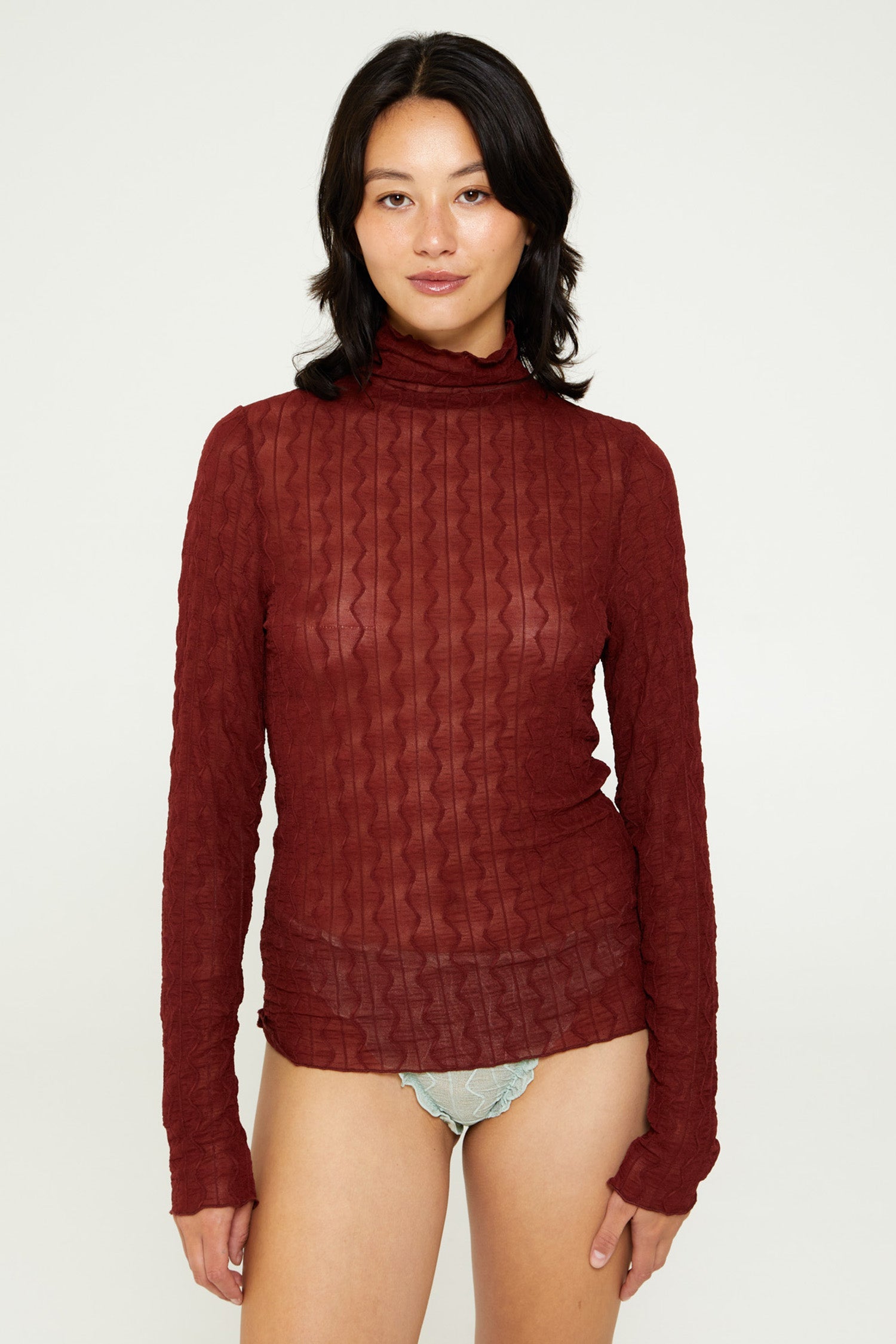 Find Me Now Ross Mockneck Top Rop Red