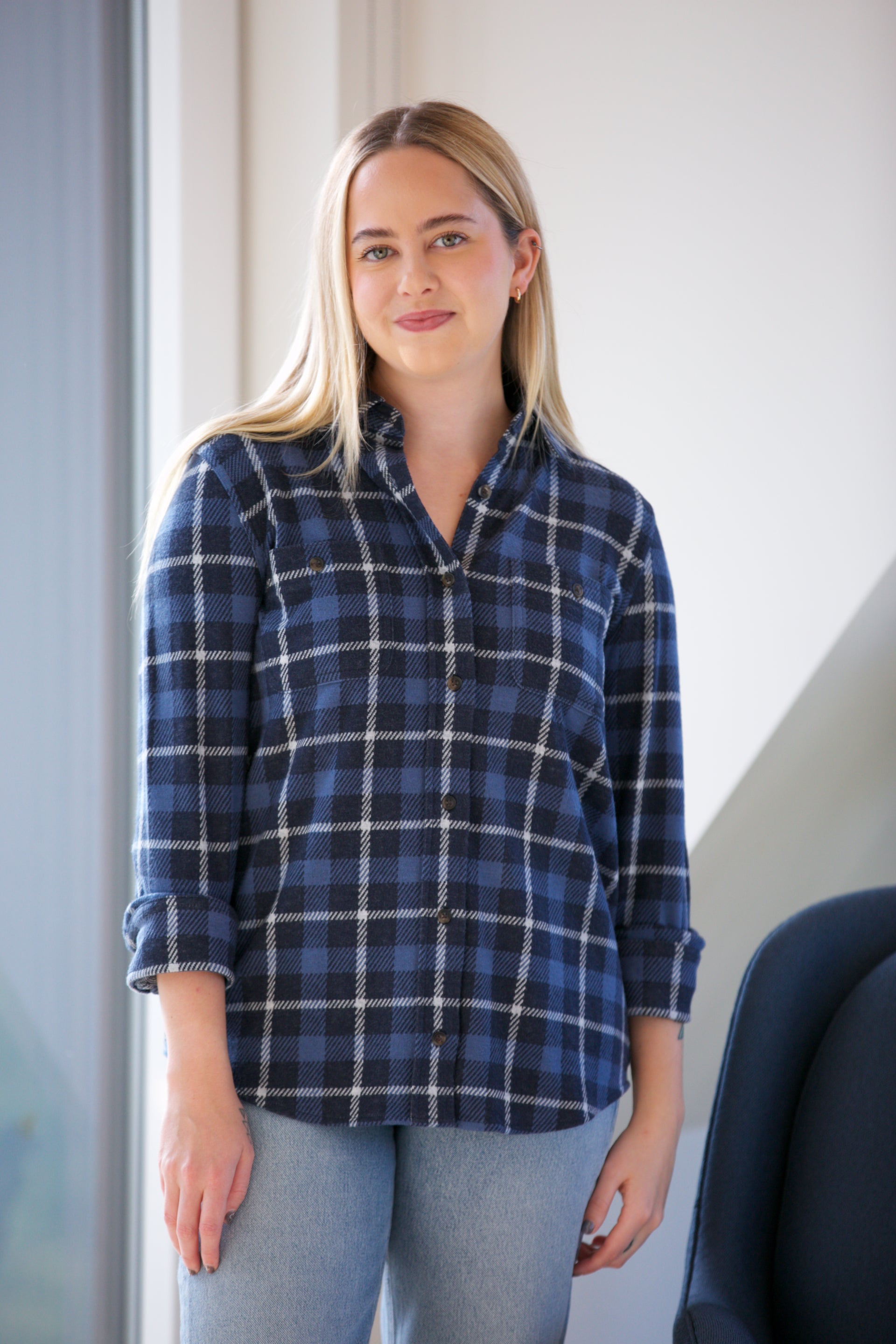 Faherty Legend Sweater Shirt in Blue Winds