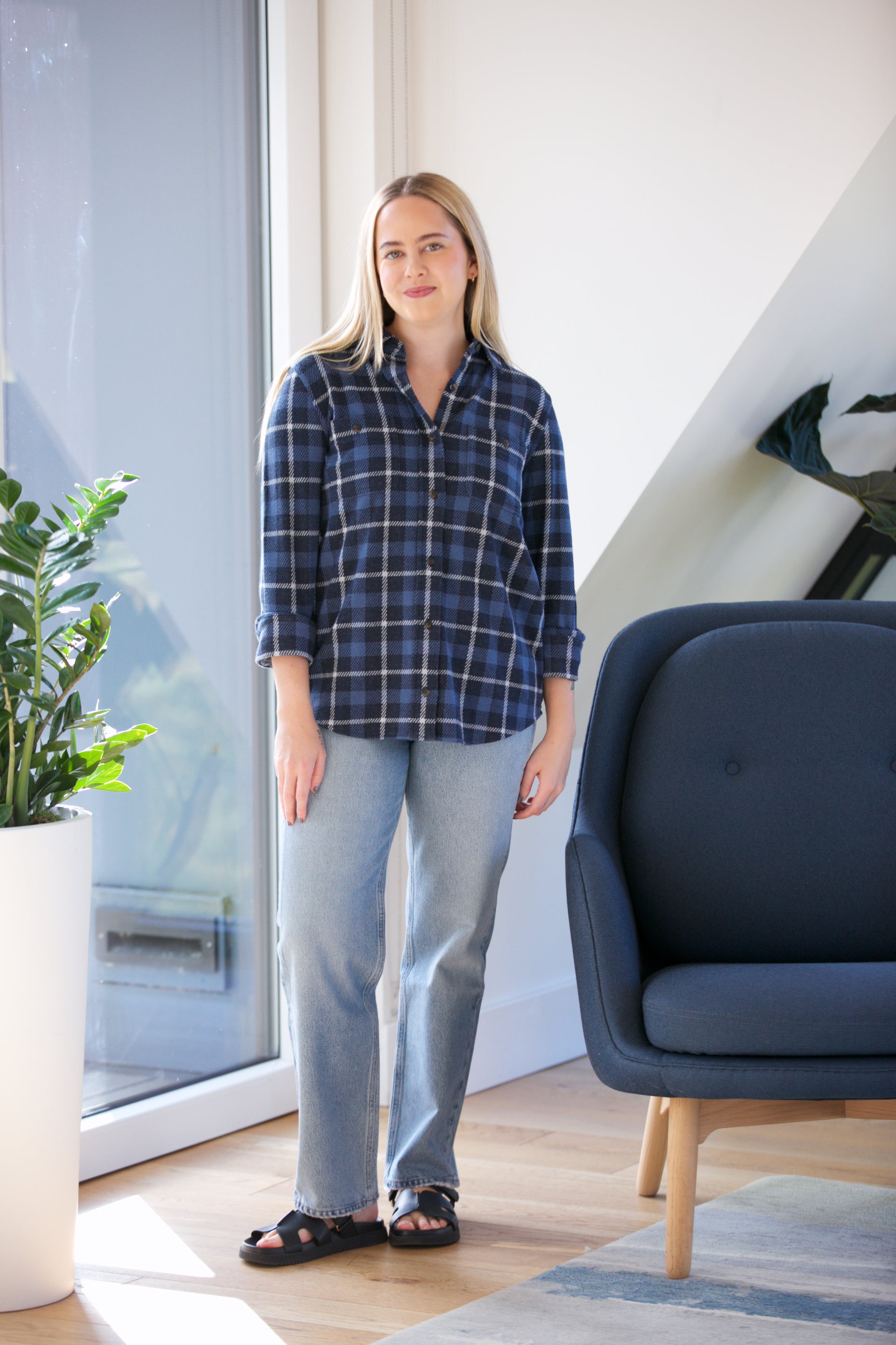 Faherty Legend Sweater Shirt in Blue Winds