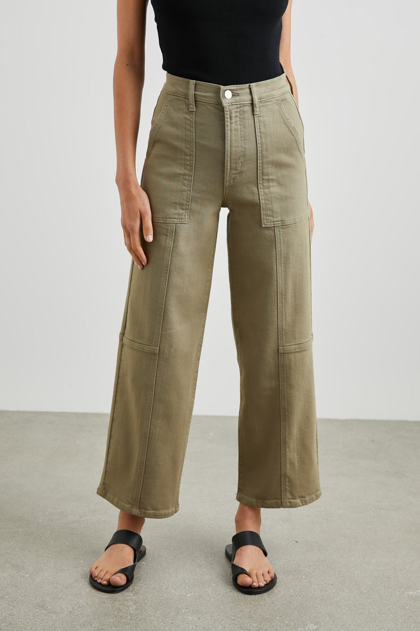 Rails Getty Wide Leg Crop Utility in Washed Olive