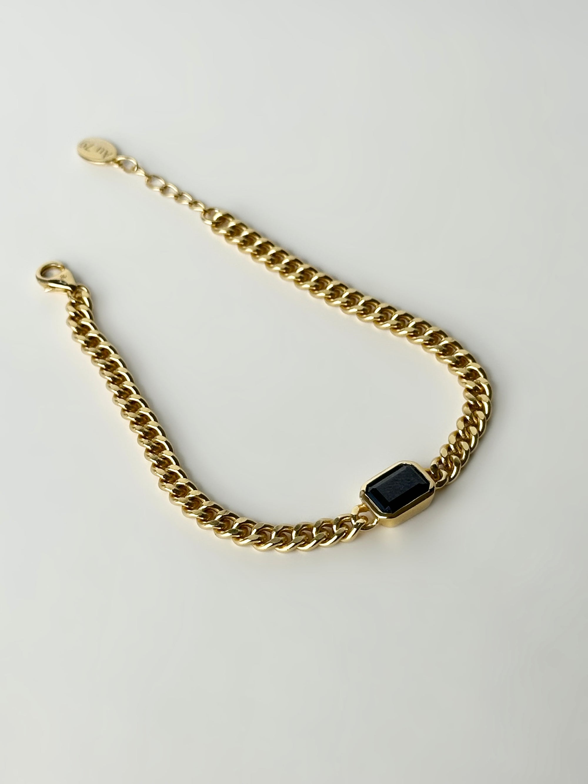 AU79 Manhattan Chain Bracelet w/ Caviar CZ