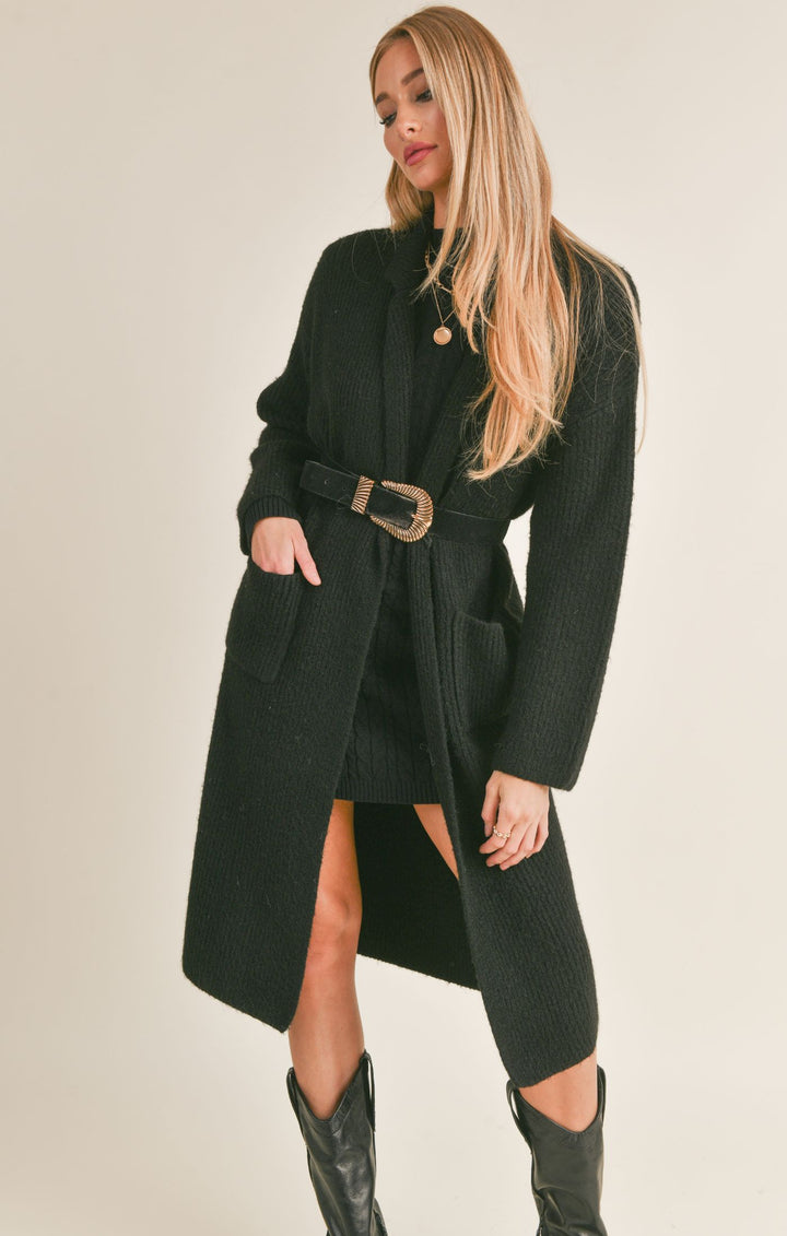 SAGE THE LABEL Krissy Belted Sweater Duster