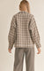 SAGE THE LABEL Indira Houndstooth Sweater Jacket Brown Multi