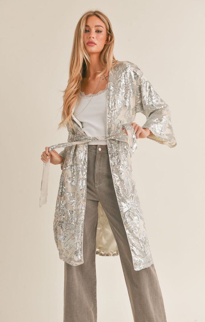 SAGE THE LABEL Aura Sequin Kimono