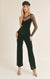 SAGE THE LABEL High Voltage Velvet Jumpsuit Black