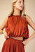 NYLAND Magda Sleeveless Pleated Top Rust