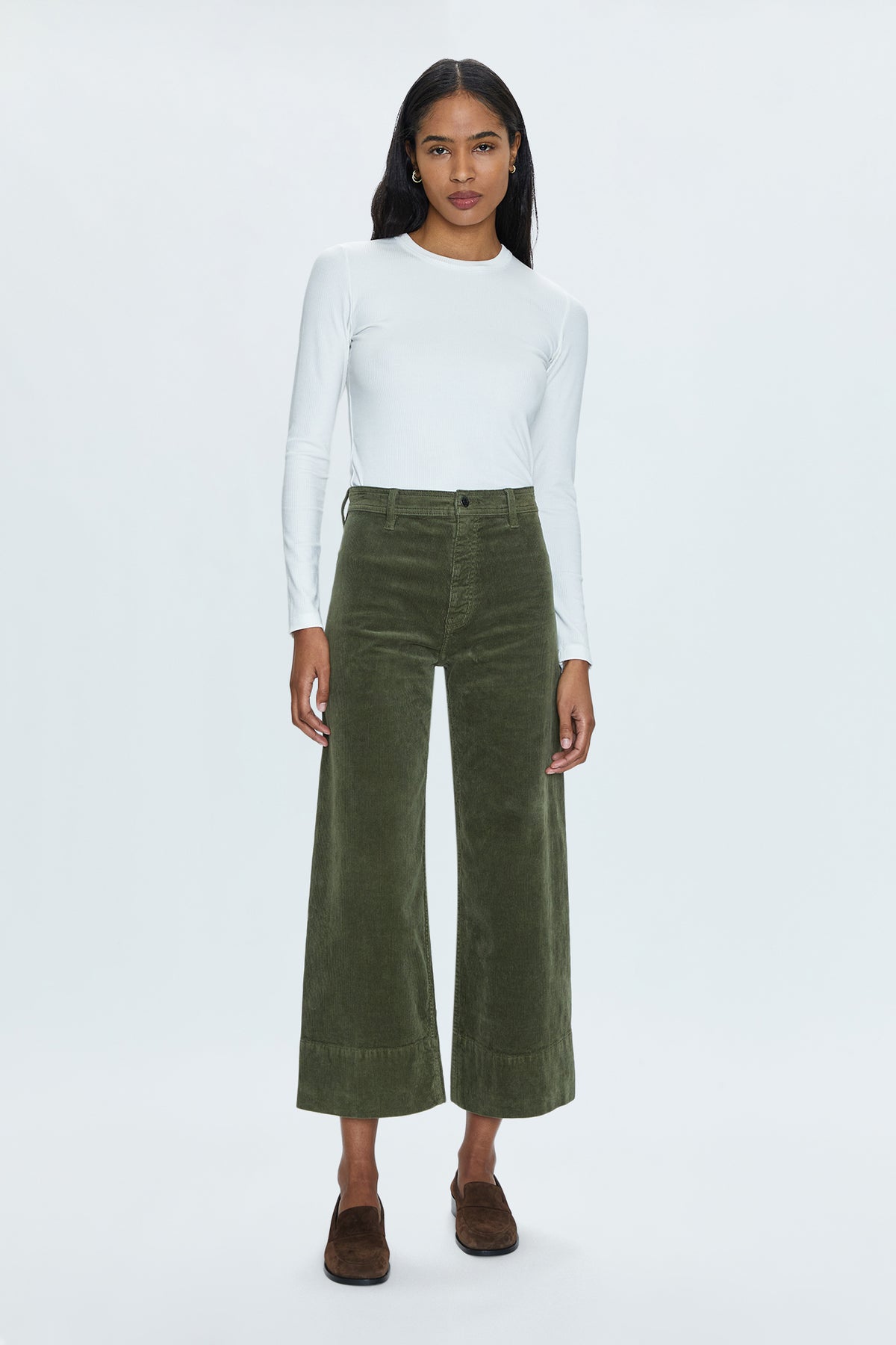 PISTOLA Penny High Rise Wide Leg Crop in Martini