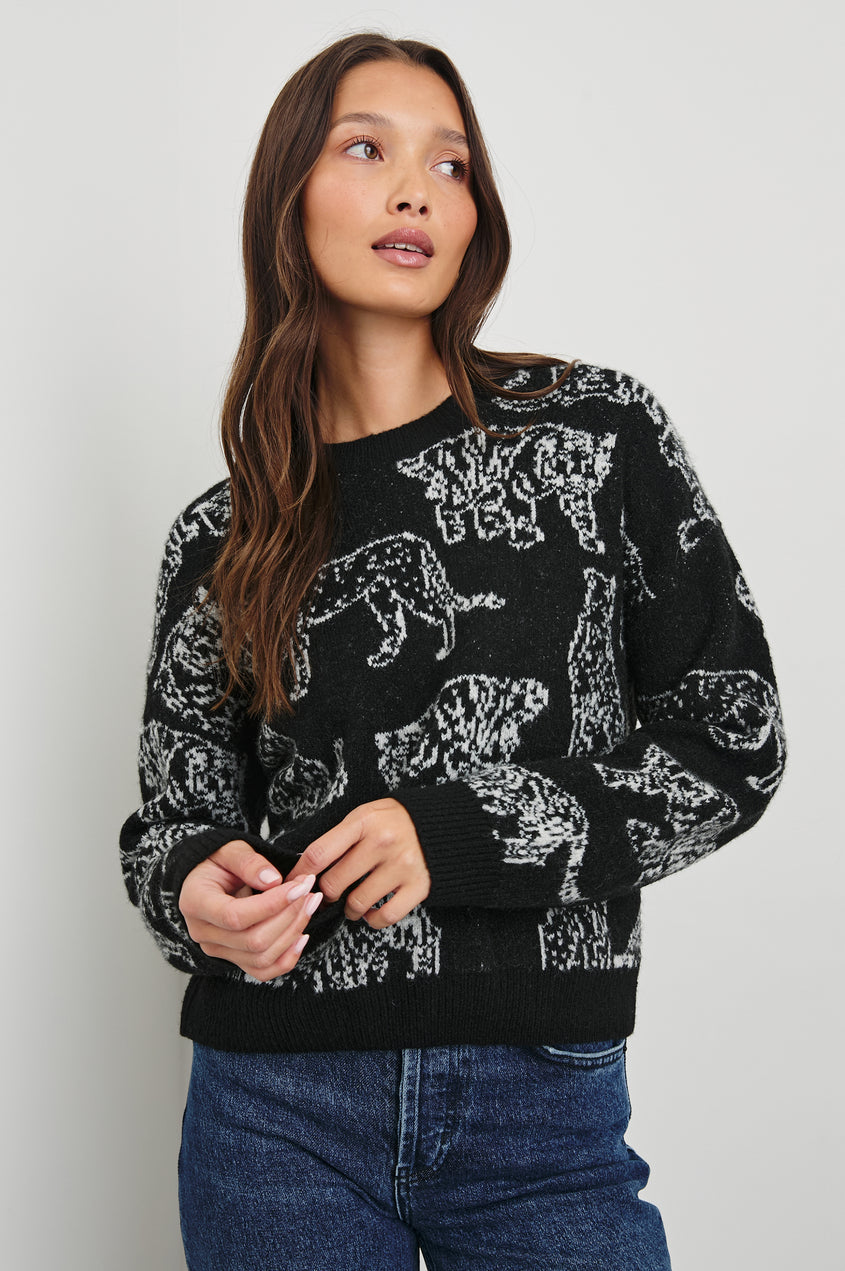 Rails Perci Sweater in Charcoal Cats