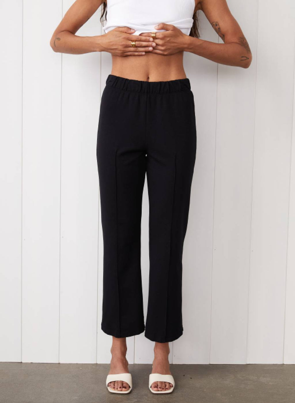 Stateside Ponte Cropped Kick Flare Pant