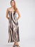 Self Contrast Katya “U” Ring Halter Dress Pink Zebra