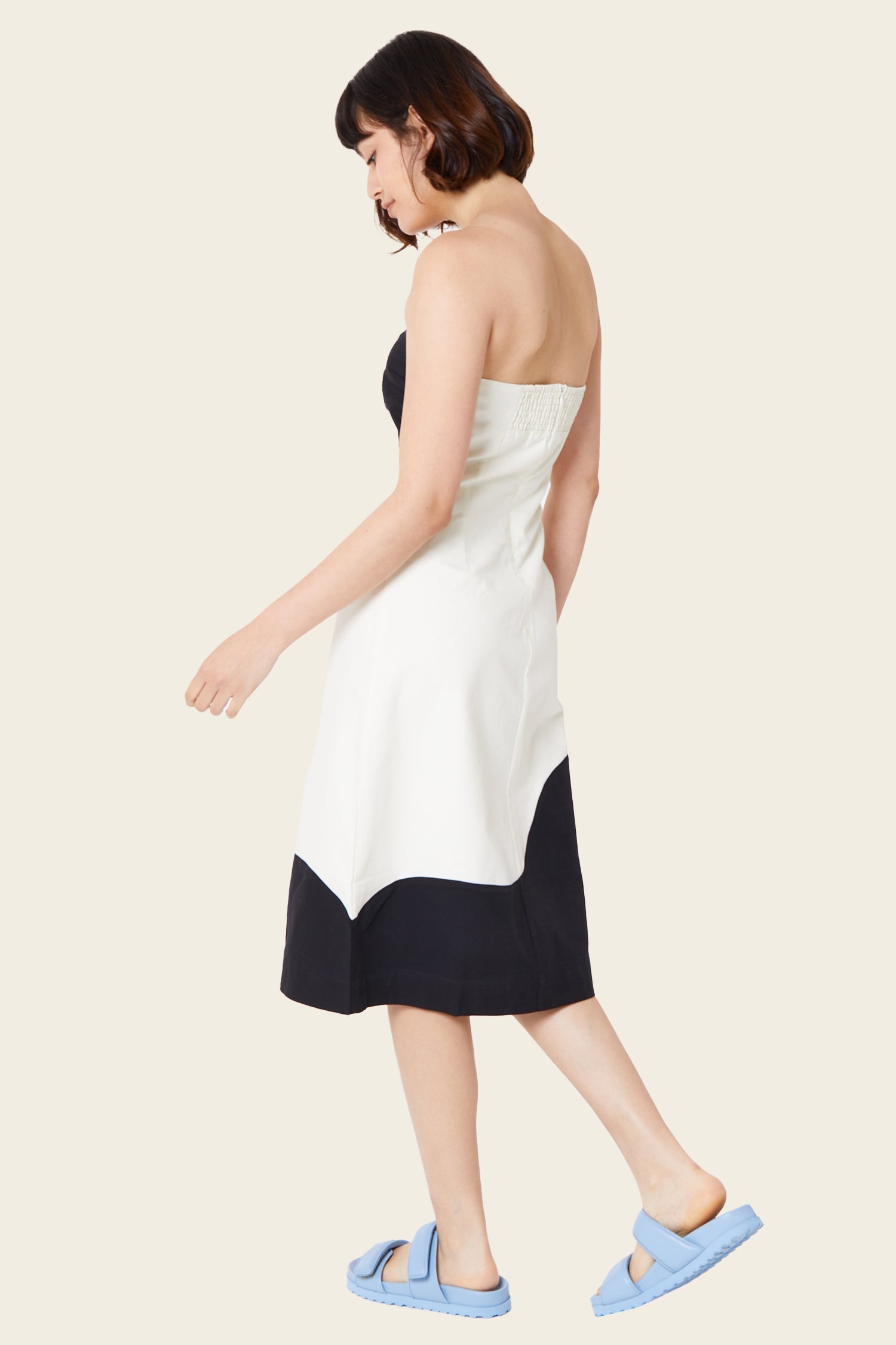 Find Me Now Carter Strapless Midi Dress Yin and Yang