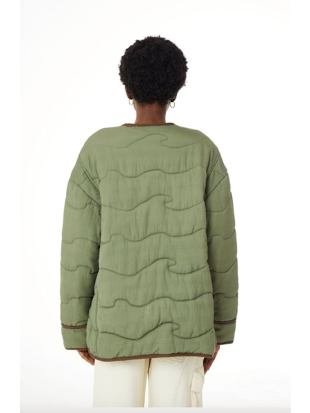 Find Me Now Quilted Knot Coat Boxwwod