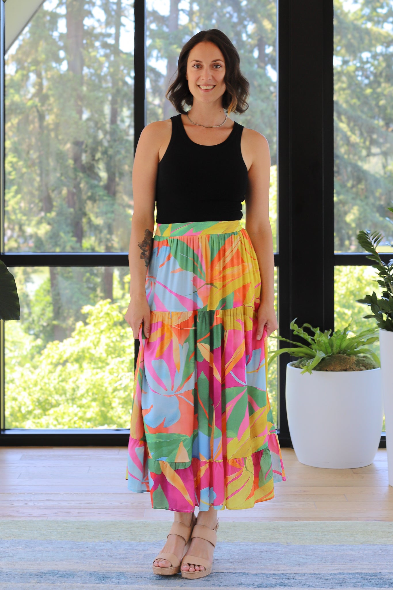 Self Contrast Taylee Full Maxi Skirt