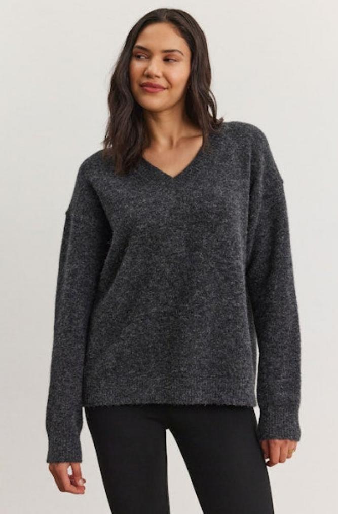 Velvet by Graham & Spencer Kelsa Sweater Charcoal