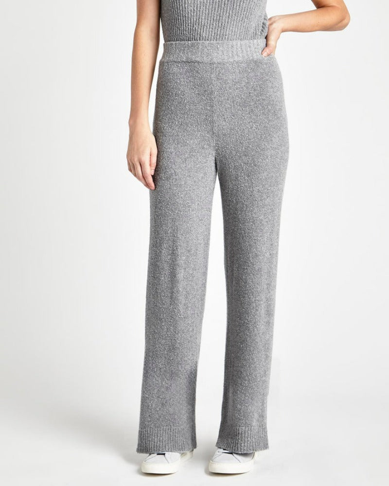 Splendid Ophelia Wide Leg Sweater Pant Mid Heather Grey