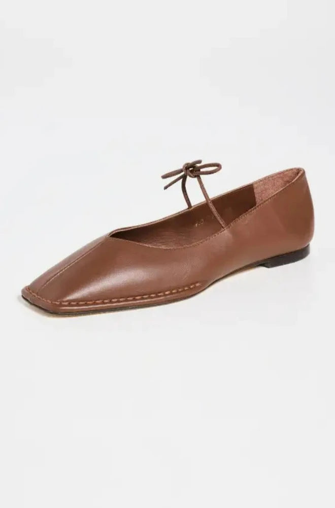 ALOHAS Sway Leather Ballet Flats Chestnut Brown