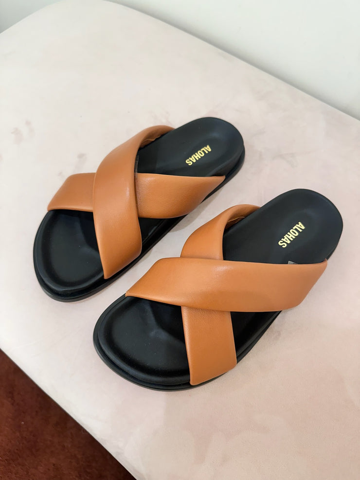 ALOHAS Calima Camel Leather Sandals