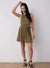 Bella Dahl Smocked Waist Mini Dress Dark Jungle