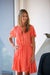 HOLIDAY Tansy Tie Waist Shirt Dress Light Tangerine