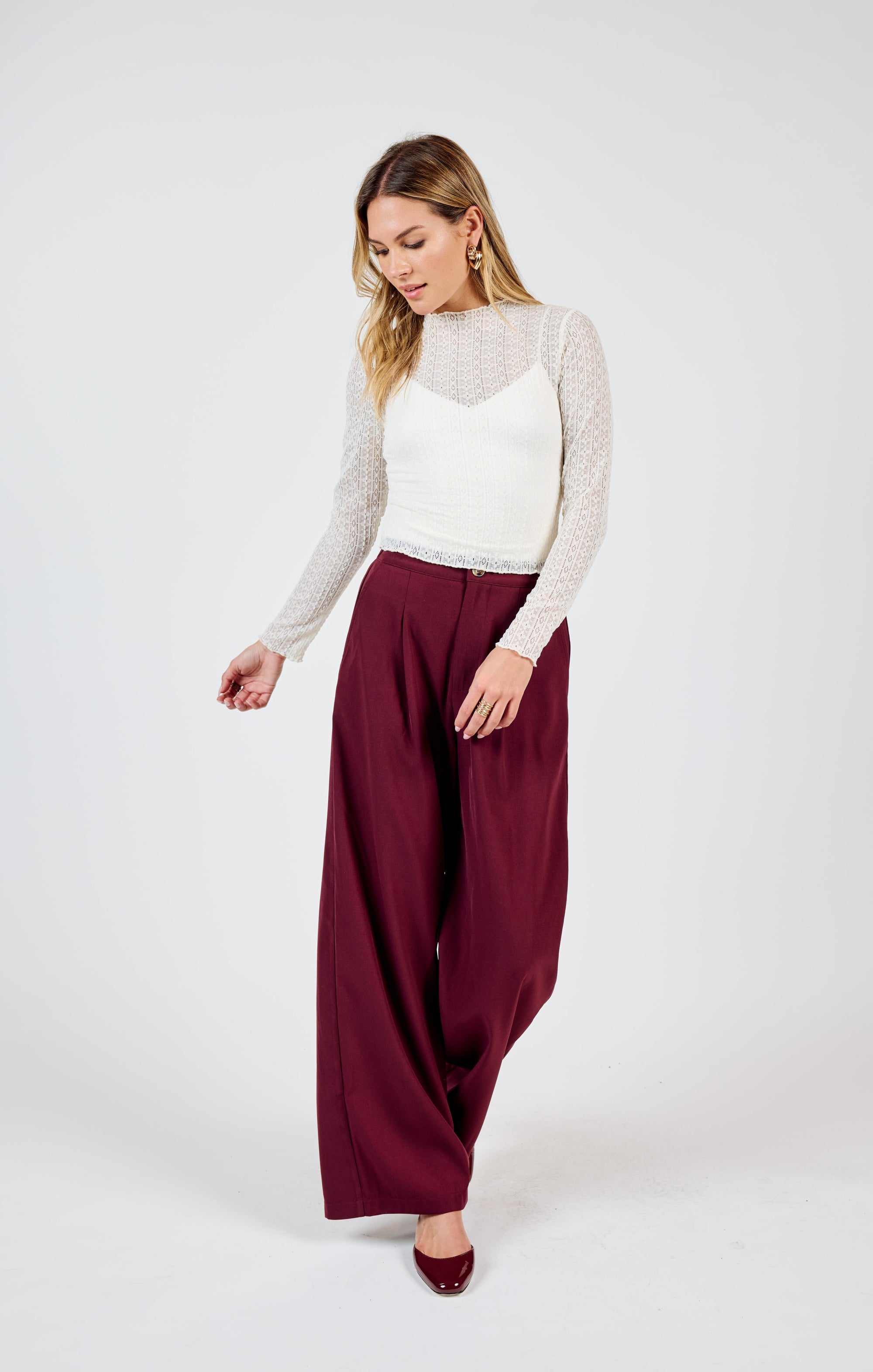 Sadie & Sage Silent Streets Wide Leg Pleated Pants