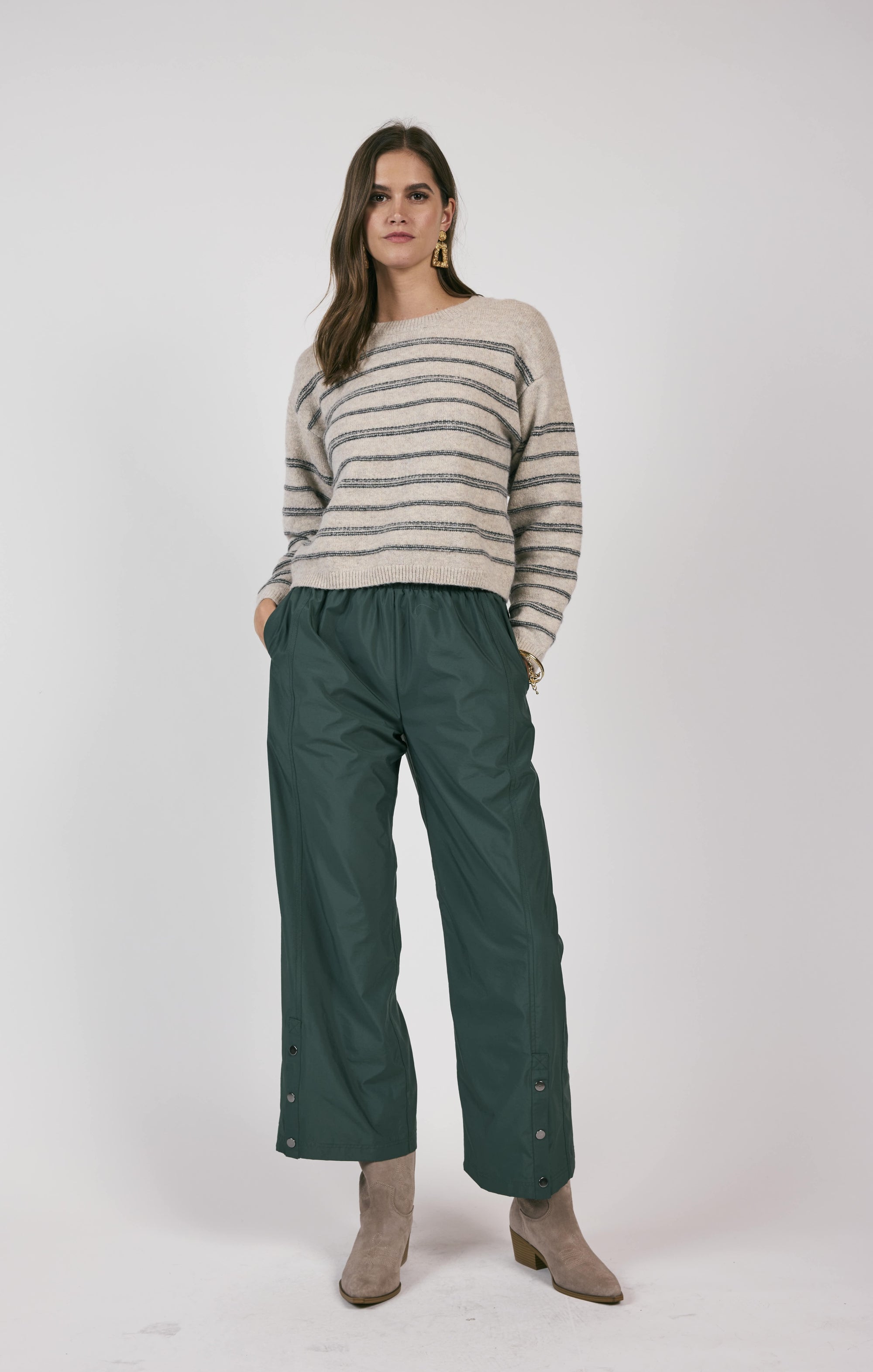 SAGE THE LABEL Open Windows Stripe Pullover Sweater