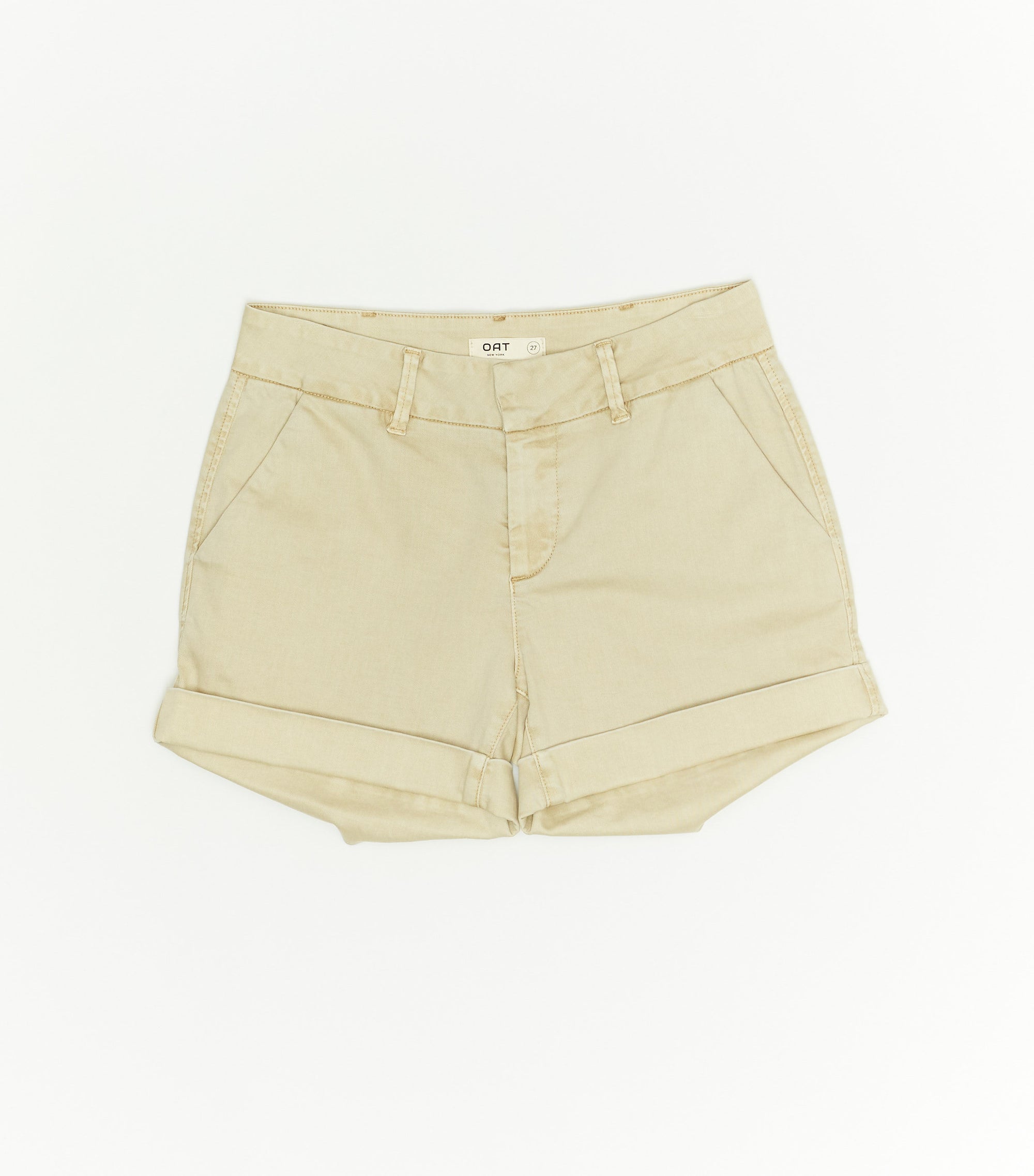 OAT Mid Rise Slit Pocket Shorts New Khaki