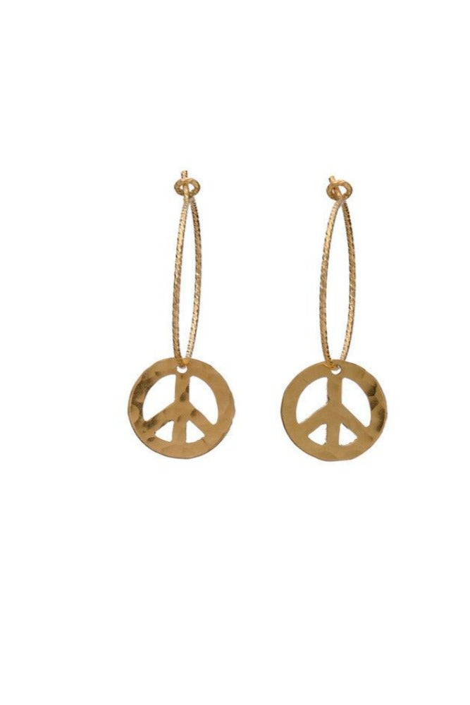 Kenda Kist Peace Sign Huggie Hoops Gold